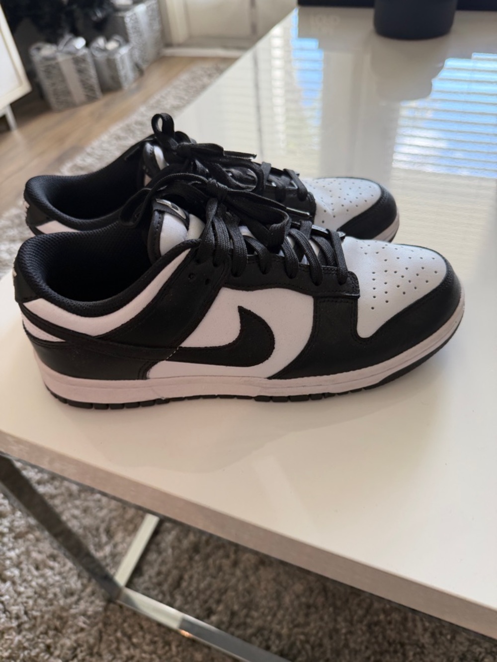 Nike Black & White Dunks Low-Top Sneakers with Swoosh